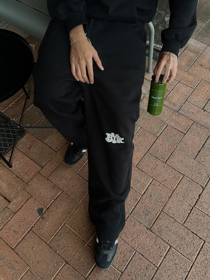 BYW STRAIGHT LEGGED SWEATS - BLACK